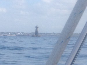 Chenal du Four lighthouse in calm seas (Google has a much more typical shot!)