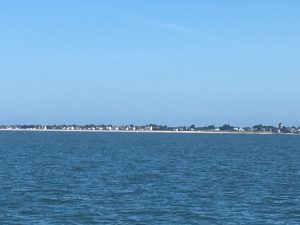 Damgan beach from the river channel.