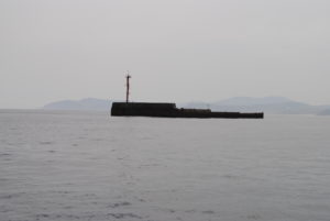 Bilbao, Port side entrance, start of sunken breakwater.