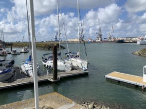 D23 and marina entrance looking out to the river.